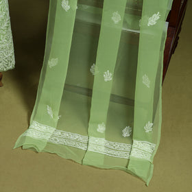 Lucknowi Hand Embroidered Chikankari Georgette 3pc Unstitched Dress Material 14