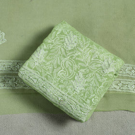 Lucknowi Hand Embroidered Chikankari Georgette 3pc Unstitched Dress Material 14