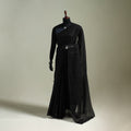 Black - Nazaakat Kota Doria Cotton Plain Saree with Blouse & Jewellery Set 40