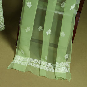 Lucknowi Hand Embroidered Chikankari Georgette 3pc Unstitched Dress Material 15