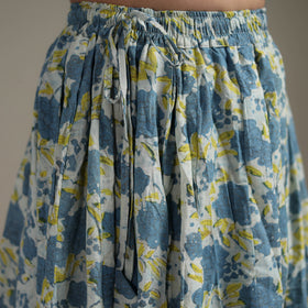 Bagru Hand Block Print 24 Kali Patchwork Natural Dyed Cotton Long Skirt 31