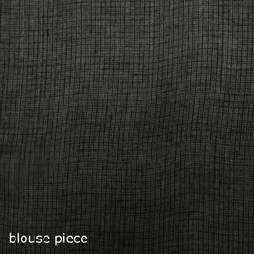 Black - Nazaakat Kota Doria Cotton Plain Saree with Blouse & Jewellery Set 40