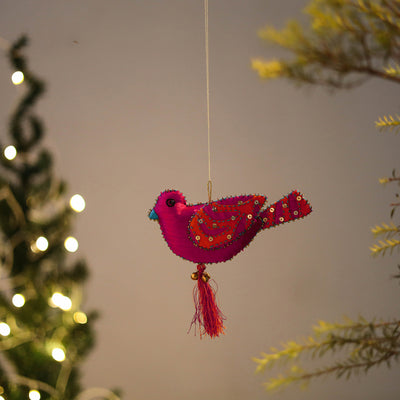 Bird Felt Ornament - Handmade Christmas Decor 19