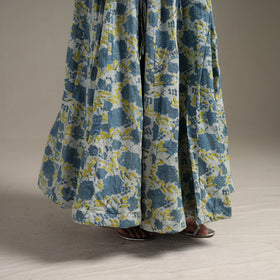 Bagru Hand Block Print 24 Kali Patchwork Natural Dyed Cotton Long Skirt 31