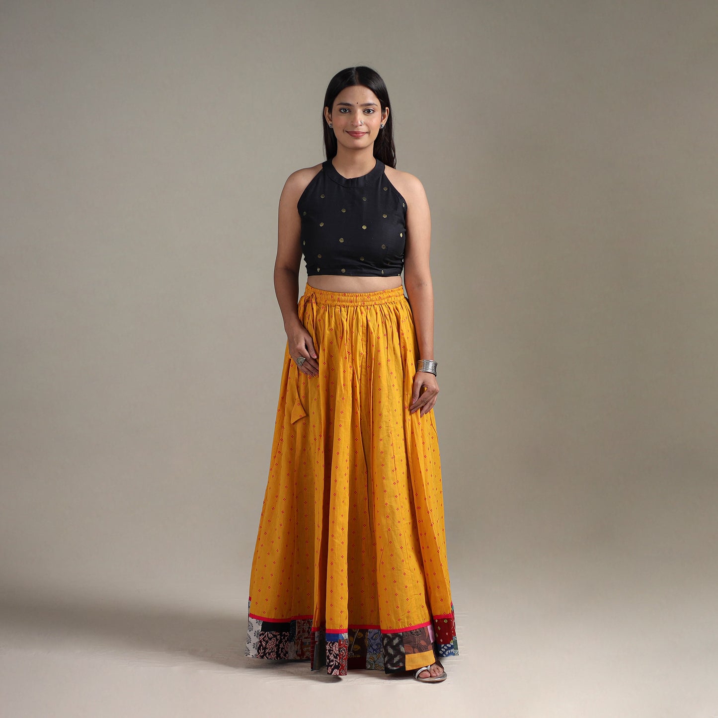 Jacquard 24 Kali Patchwork Cotton Long Skirt 01
