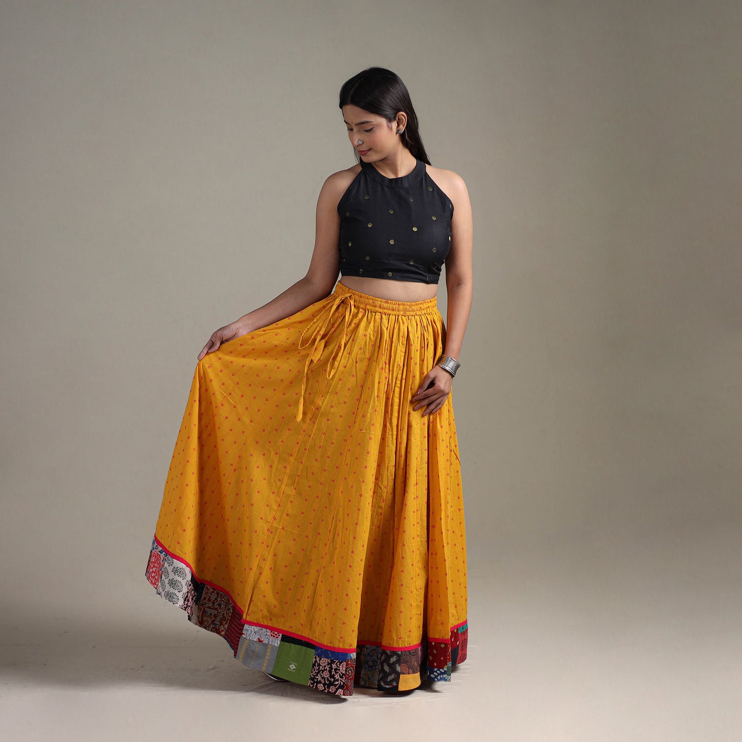 Jacquard 24 Kali Patchwork Cotton Long Skirt 01