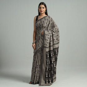 Buy Bindaas Art Block Printed Natural Dyed Cotton Saree 28 Online at iTokri.Com