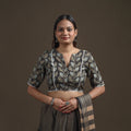 Ajrakh Hand Block Print Natural Dyed Cotton Readymade Blouse with Lace Work 04