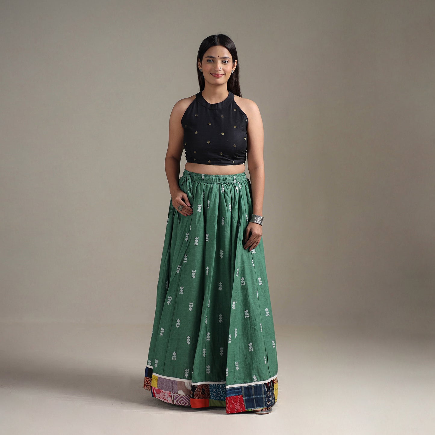 Jacquard 24 Kali Patchwork Cotton Long Skirt 02