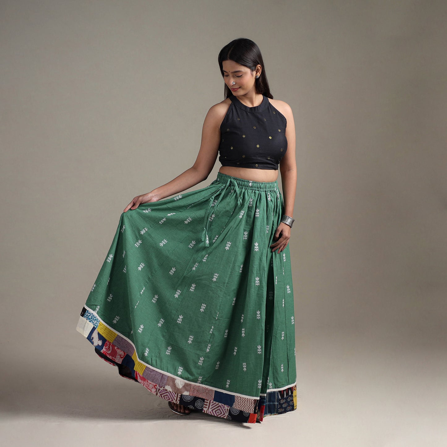 Jacquard 24 Kali Patchwork Cotton Long Skirt 02