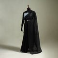 Black - Nazaakat Kota Doria Cotton Plain Saree with Blouse & Jewellery Set 42