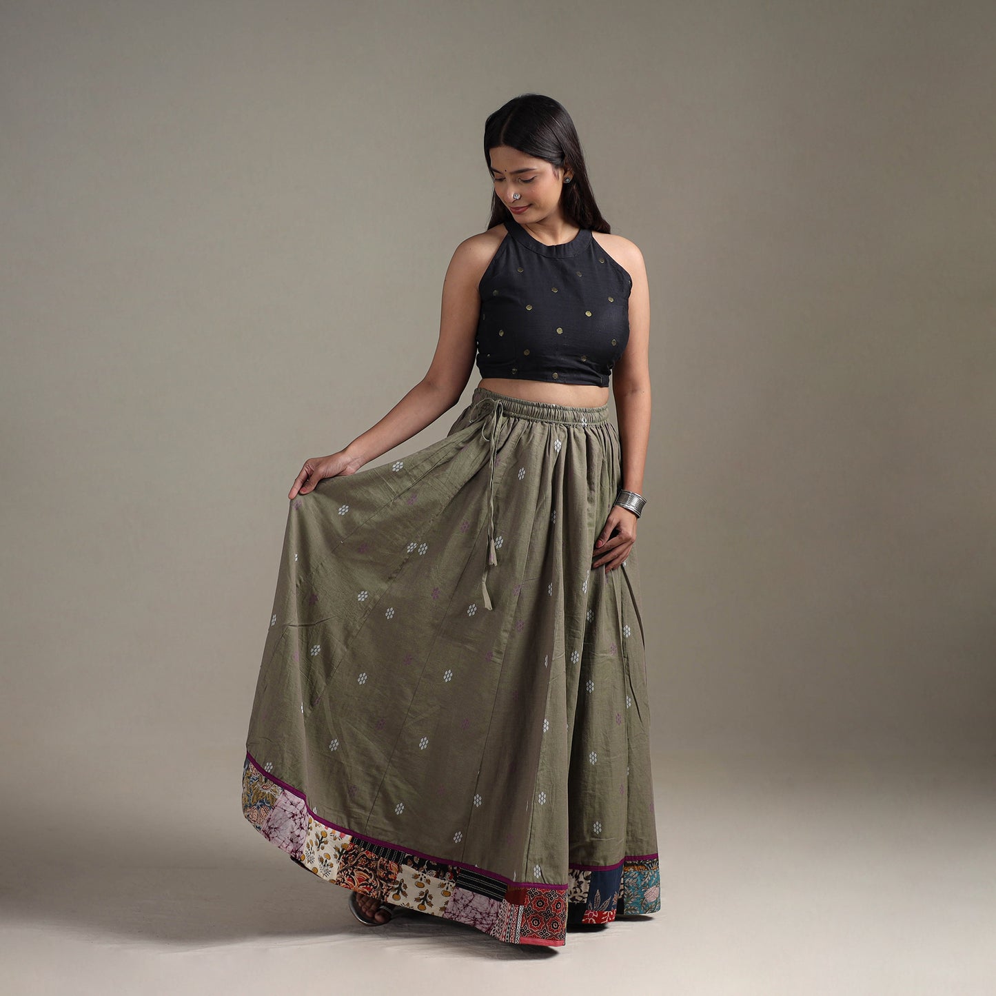 Jacquard 24 Kali Patchwork Cotton Long Skirt 03