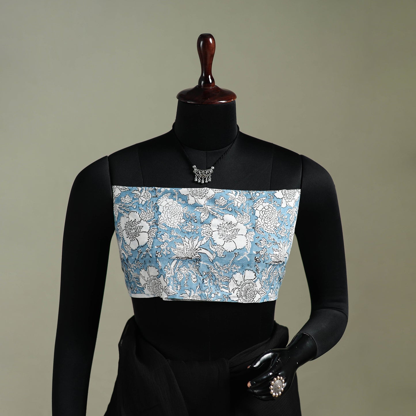Black - Nazaakat Kota Doria Cotton Plain Saree with Blouse & Jewellery Set 42