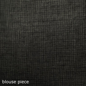 Black - Nazaakat Kota Doria Cotton Plain Saree with Blouse & Jewellery Set 42