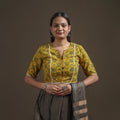 Ajrakh Hand Block Print Natural Dyed Cotton Readymade Blouse with Lace Work 03