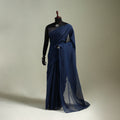 Blue - Nazaakat Kota Doria Cotton Plain Saree with Blouse & Jewellery Set 45