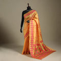 Orange - bengal hand embroidery banarasi silk handloom
