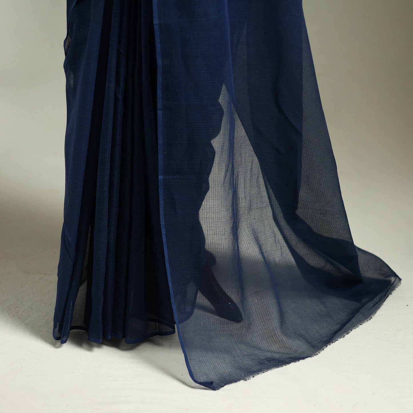 Blue - Nazaakat Kota Doria Cotton Plain Saree with Blouse & Jewellery Set 45