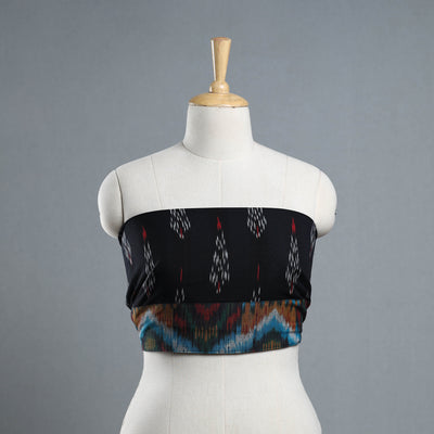 Black - Cotton Pochampally Ikat Blouse Piece 23