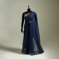Blue - Nazaakat Kota Doria Cotton Plain Saree with Blouse & Jewellery Set 46