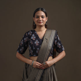 Ajrakh Hand Block Print Natural Dyed Cotton Readymade Blouse 15