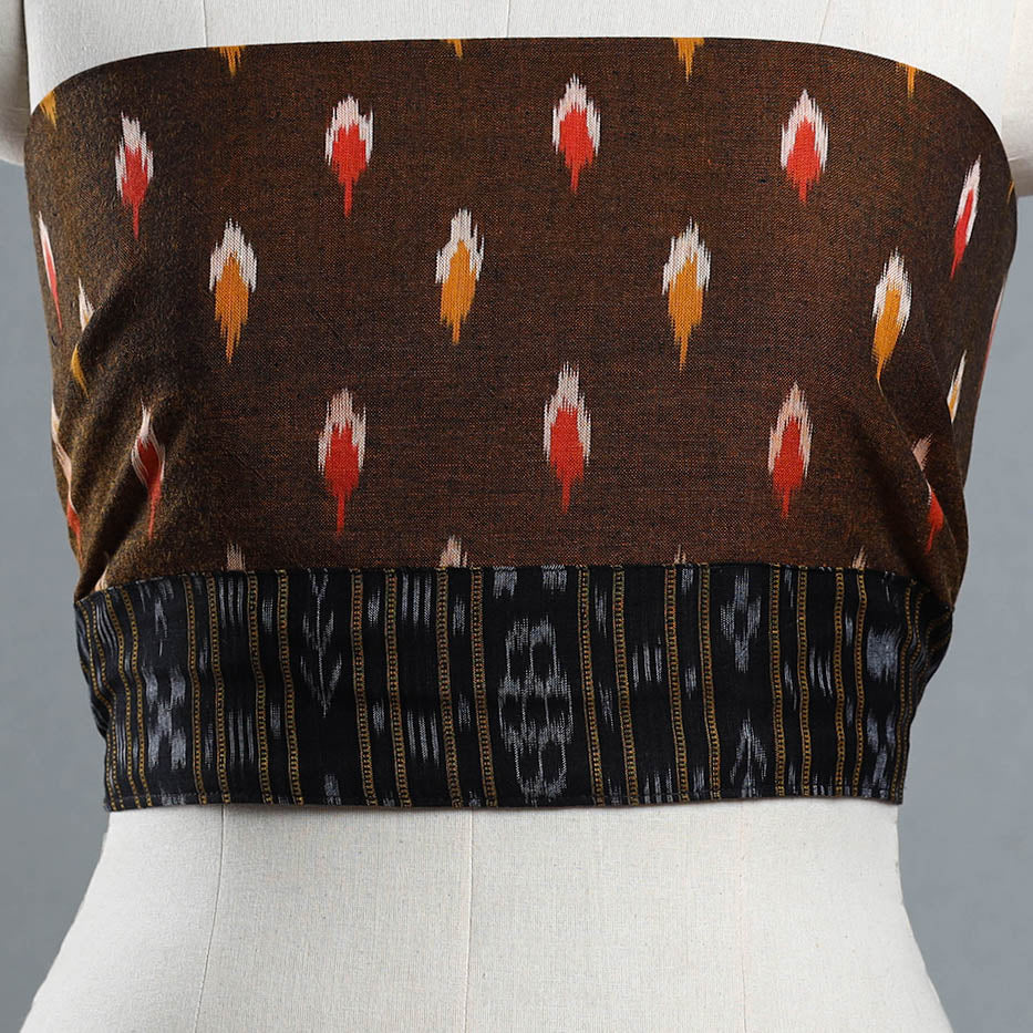 Brown - Cotton Pochampally Ikat Blouse Piece 26