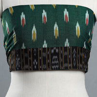 Green -  Cotton Pochampally Ikat Blouse Piece 27