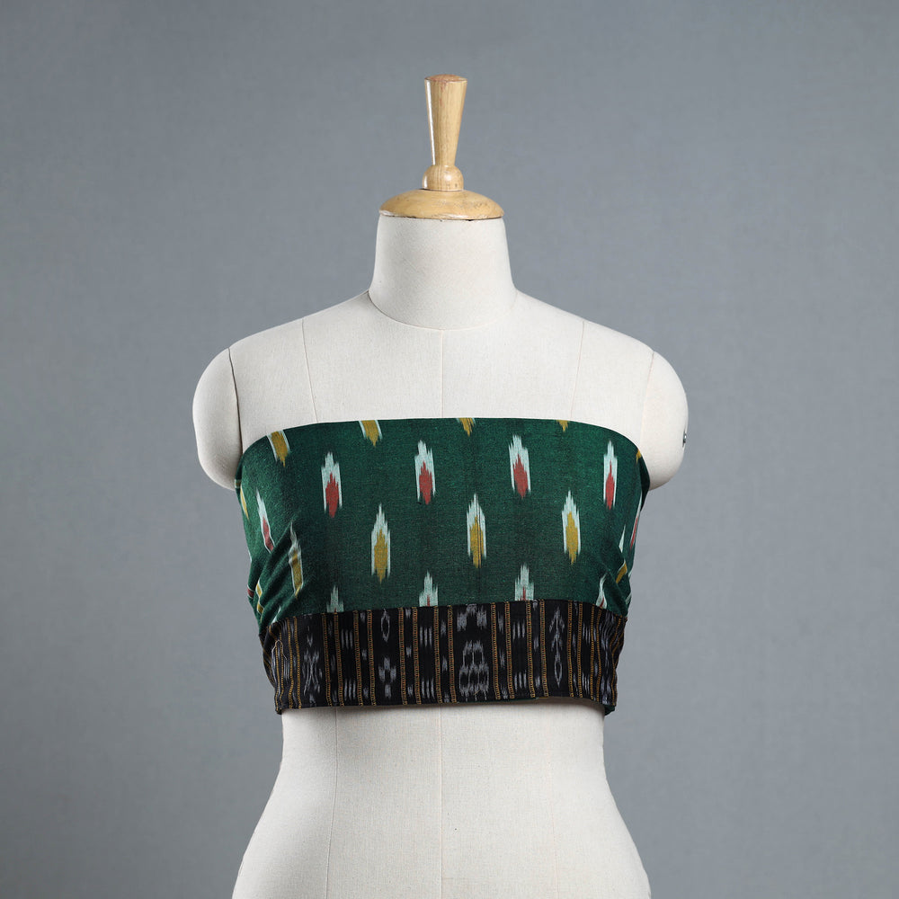 Green -  Cotton Pochampally Ikat Blouse Piece 27