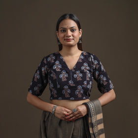 Ajrakh Hand Block Print Natural Dyed Cotton Readymade Blouse 15