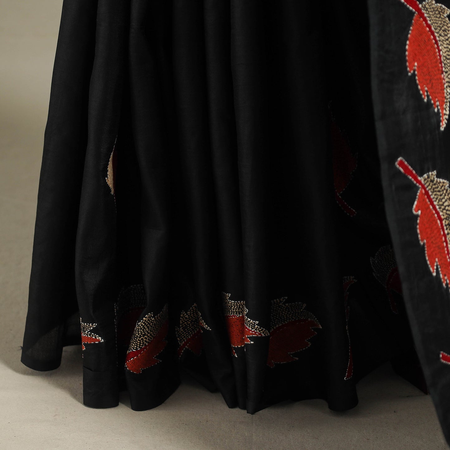 Black - bengal hand embroidery banarasi silk handloom