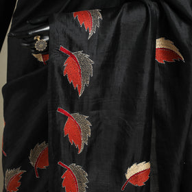 Black - bengal hand embroidery banarasi silk handloom