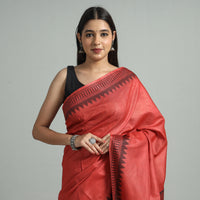 Traditional Vidarbha Tussar Silk Cotton Handloom Saree with Woven Border 34