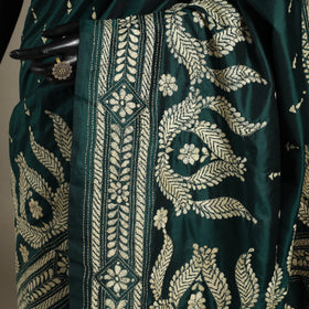 Green - bengal hand embroidery bangalore silk handloom