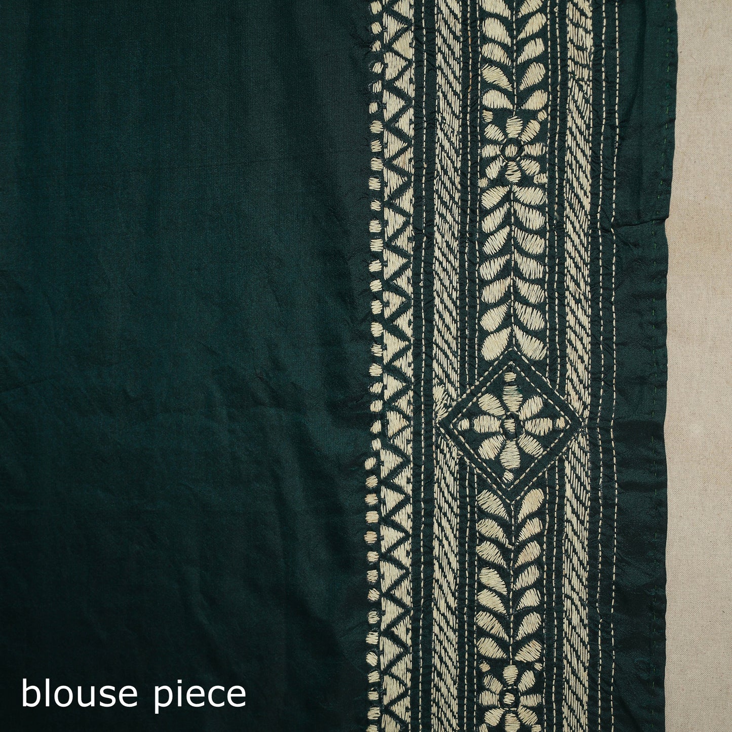 Green - bengal hand embroidery bangalore silk handloom