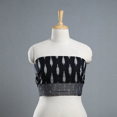 Black - Cotton Pochampally Ikat Blouse Piece 35