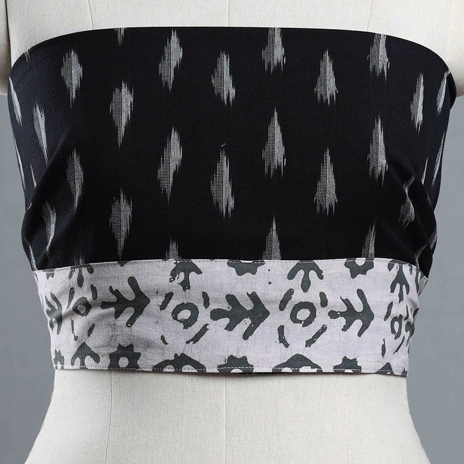 Black - Cotton Pochampally Ikat Blouse Piece 38