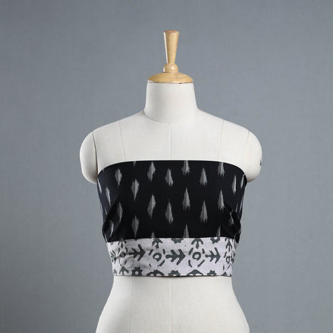 Black - Cotton Pochampally Ikat Blouse Piece 38