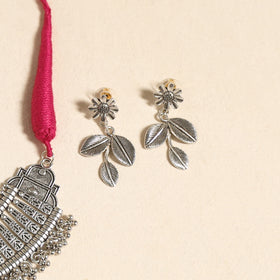 Navratri Special! White German Silver Necklace Set