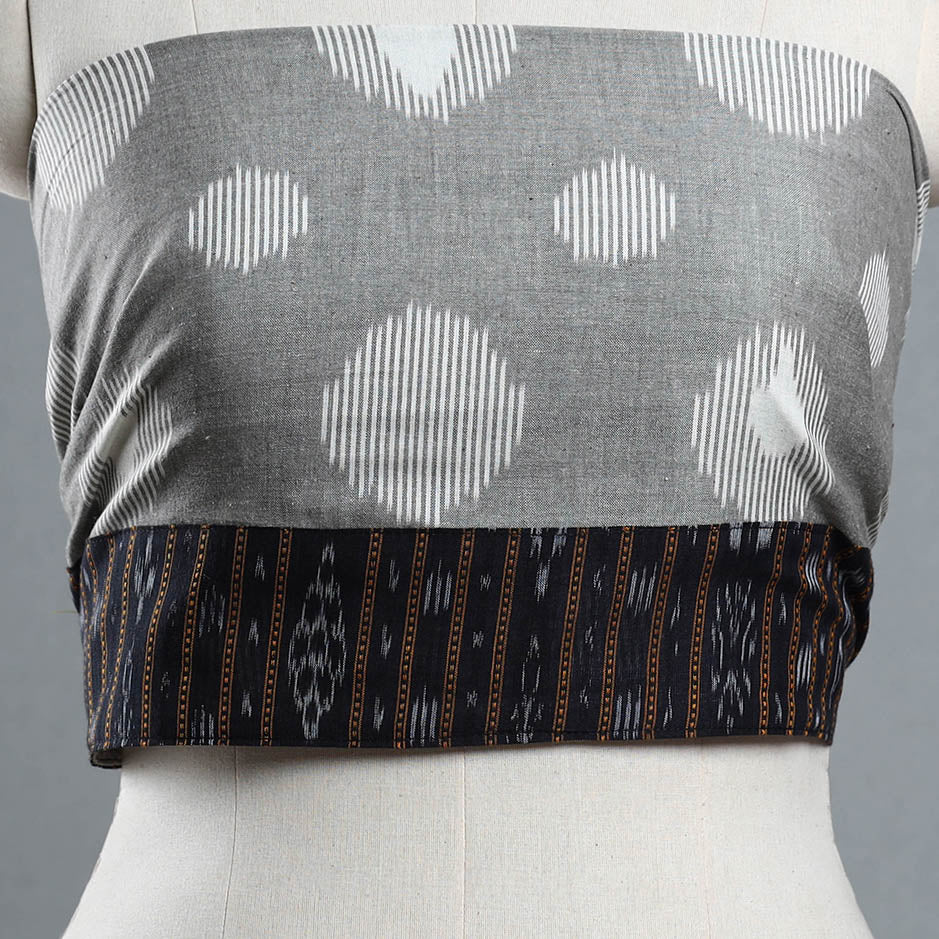 Grey - Cotton Pochampally Ikat Blouse Piece 41