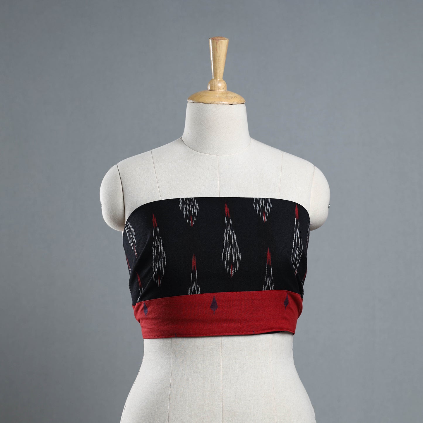 Black - Cotton Pochampally Ikat Blouse Piece 42