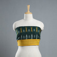 Green - Cotton Pochampally Ikat Blouse Piece 45