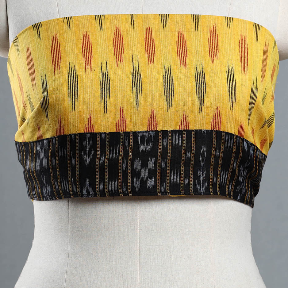 Yellow - Cotton Pochampally Ikat Blouse Piece 47