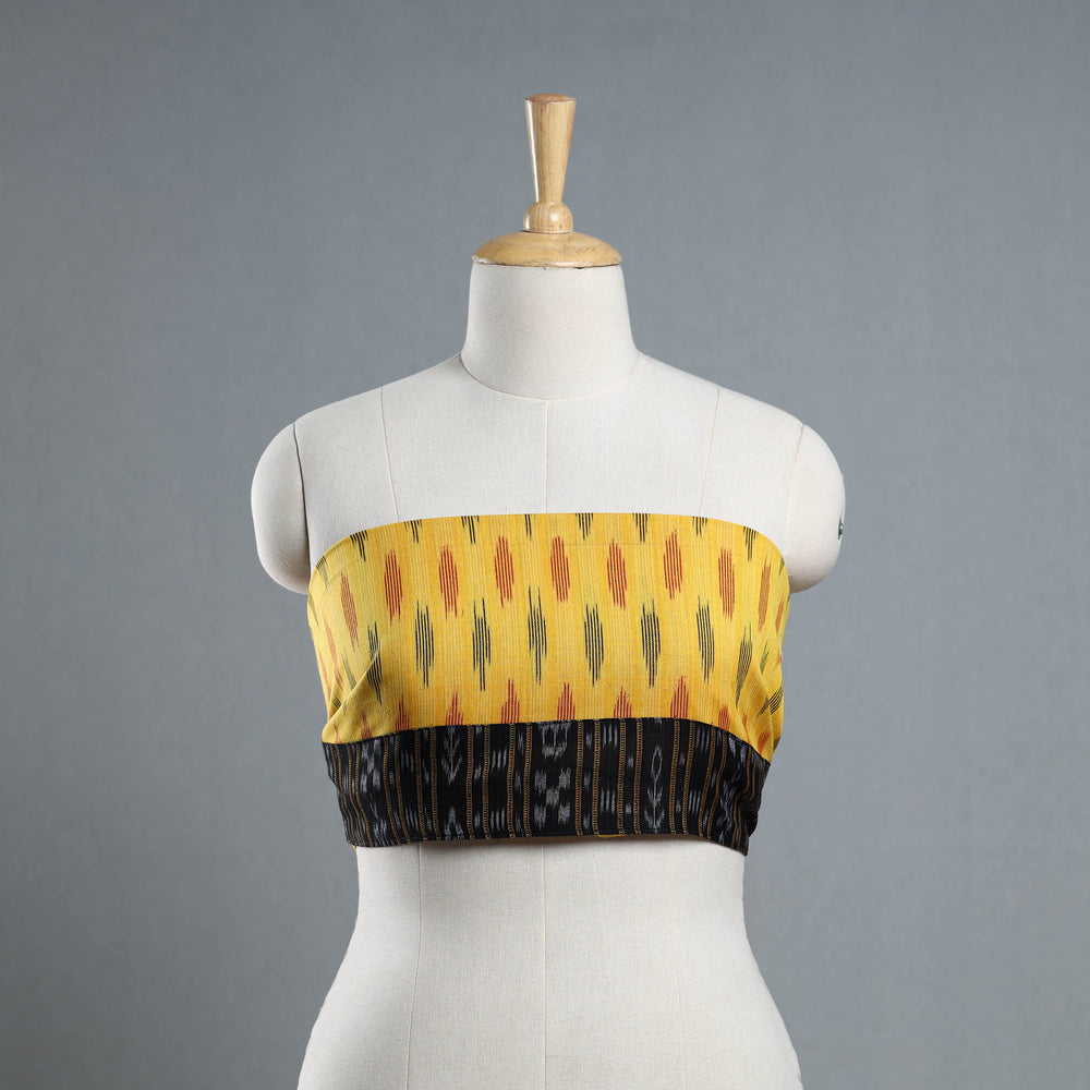 Yellow - Cotton Pochampally Ikat Blouse Piece 47