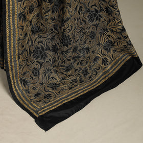 Black - bengal hand embroidery bangalore silk handloom