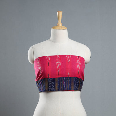 Pink - Cotton Pochampally Ikat Blouse Piece 50