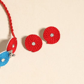 Navratri Special! Multicolor Thread Ghungroo & Mirror Work Necklace Set