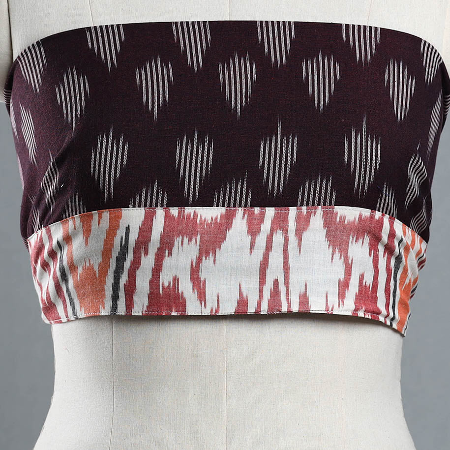 Brown - Cotton Pochampally Ikat Blouse Piece 53