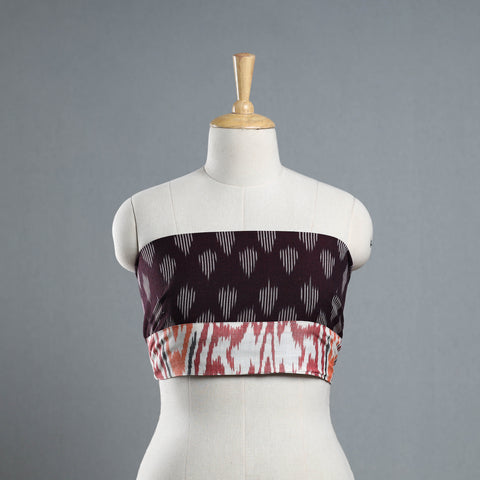 Brown - Cotton Pochampally Ikat Blouse Piece 53