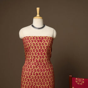 Red - 3pc cotton kutch batik dress material 03 - handcrafted