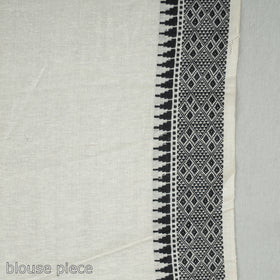 White - Traditional Vidarbha Tussar Silk Handloom Saree with Woven Border 37